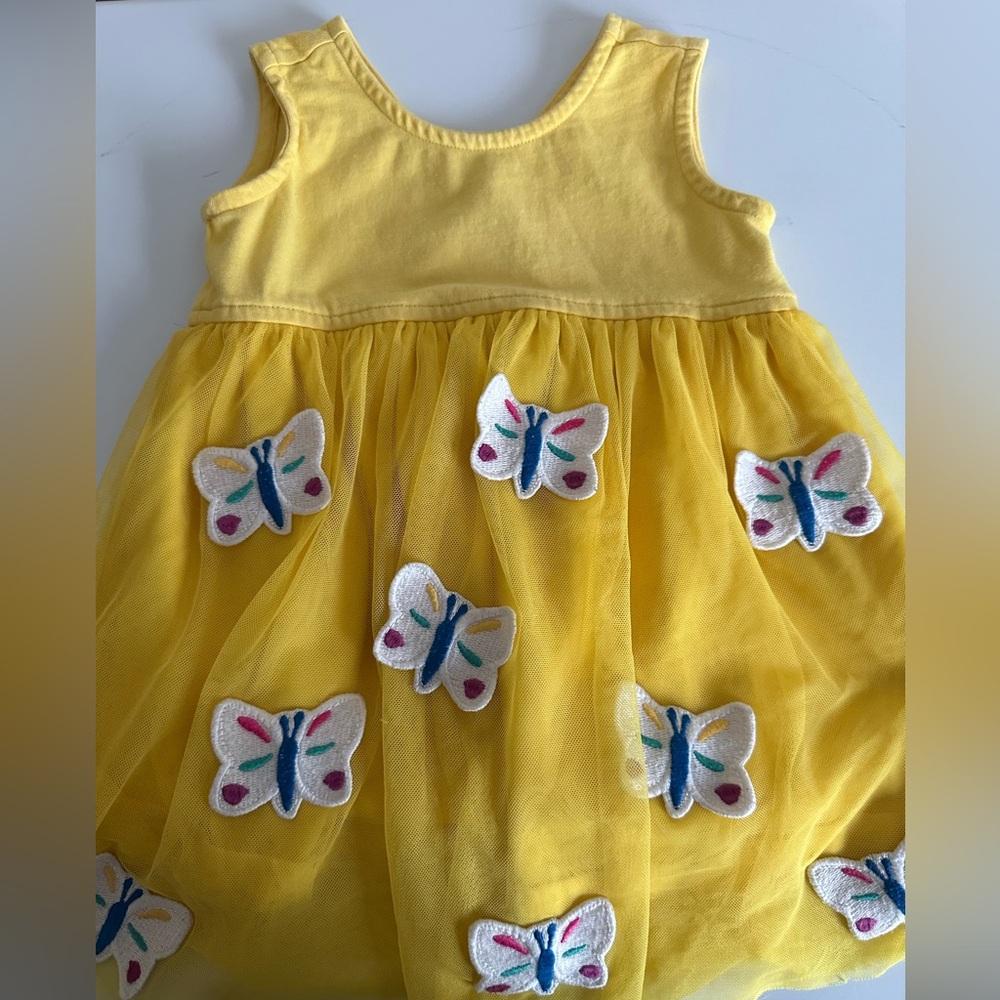 Hanna Andersson Yellow Butterfly Applique Tulle Dress - Picture 2 of 5